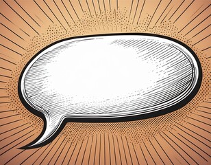 speech bubble sketch hand drawn retro style empty comic dialog m stock