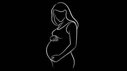 Naklejka premium Pregnant Woman Motherhood Minimalist Vector Illustration
