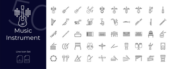 Music Instrument Line Editable Icons set © nadya bilqis