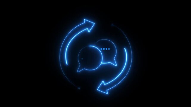 Glowing Neon Document Interface with Data Charts and Gear Symbol Representing Analytics, Technology, Automation, and Digital Business Reports. 4k animation vaideo