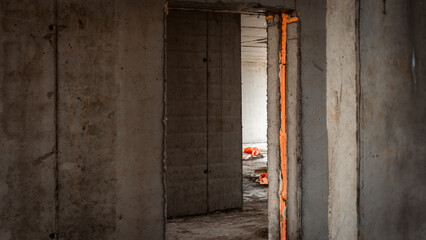 equipment at the construction site of a new building