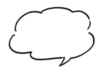 Fototapeta premium 手書き風のもこもこした雲形吹き出し素材｜雑誌風, 装飾フレーム, コメント, ポップ, 広告