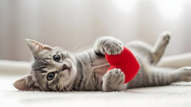 little catl with  love card