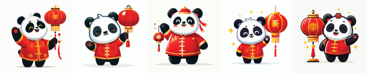 vector character panda dressed in Chinese New Year © My_Vector