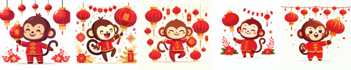 vector character monkey dressed in Chinese New Year © Andi
