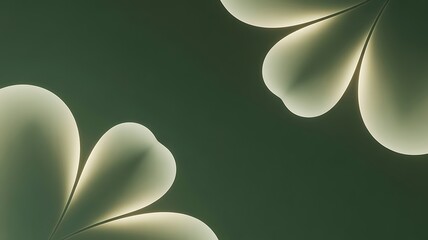 Abstract Dark Green Organic Leaf Shapes Background with Soft Light.