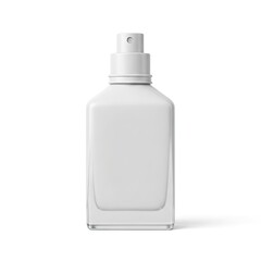 Clear Glass Perfume Bottle with White Sprayer Cap Isolated on White Background Studio Shot
