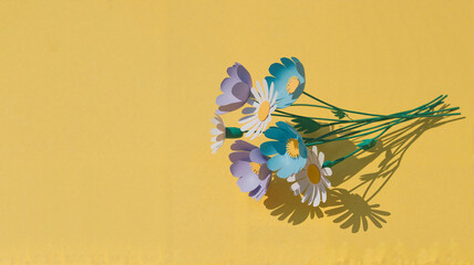 Frozen Motion of Lavender & Blue Paper Poppies