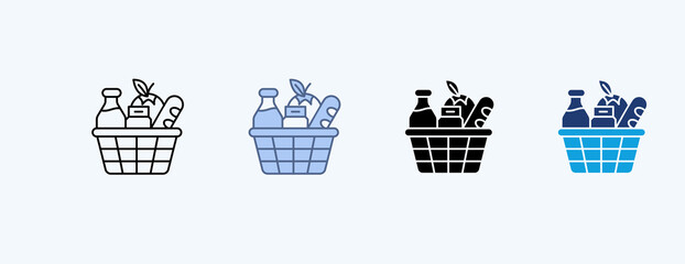 Grocery Multiple Icon Illustration Vector