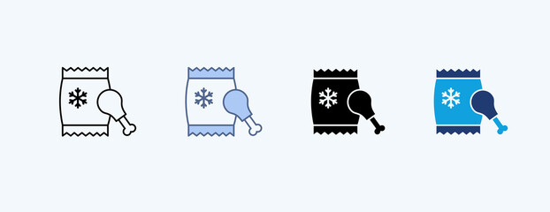 Frozen Food Multiple Icon Illustration Vector