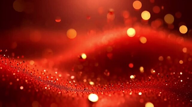 Animation red sparkle particle on red background.	
