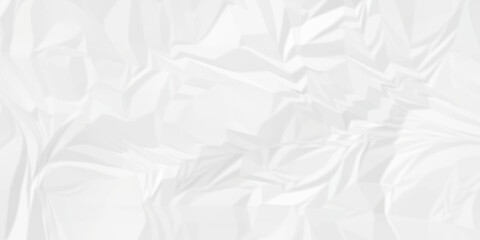 Obraz premium Crumple crushed white paper obsolete rumple craft design. wrinkle ripped creased crumple aged closeup recycled document grunge paper background.