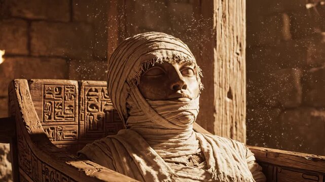 Mummy in a sarcophagus