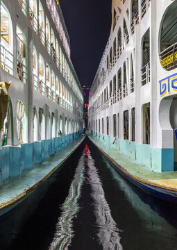 Ferry to Barisal  at Sadaghat Launch Terminal at night, Dhaka Division, Dhaka, Bangladesh