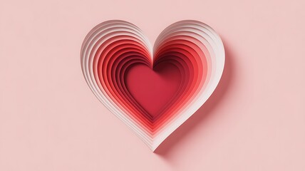 Creative Layered Heart Art in Paper Cut Style for Romantic Social Media Posts.