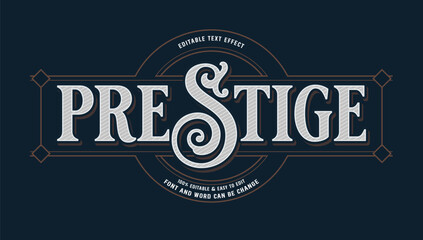 Vintage Luxury Editable Text Effect with Royal Ornamental Badge Style