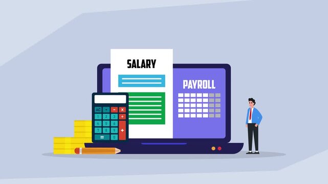 Payroll and Salary Administration: Calculating Wages and Employee Compensation cartoon animation