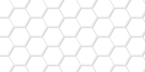 Fototapeta premium White abstract hexagonal paper background. Luxury White grid Pattern. Futuristic emboss honeycomb mosaic white background. geometric mesh cell texture. modern futuristic wallpaper.