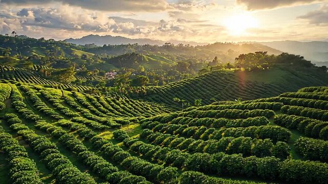 manizales eje cafetero rolling hills golden hour orbit left video