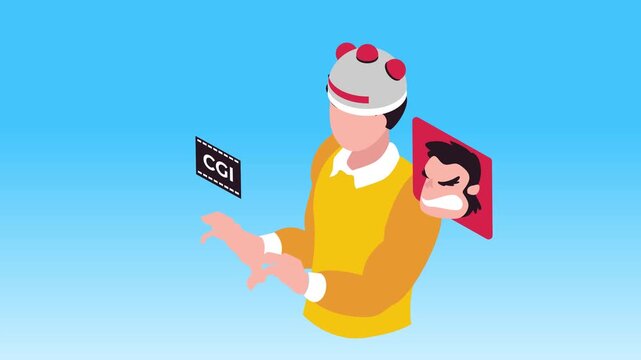 Motion Capture Artist in CGI Film Production Process 3d animation cartoon