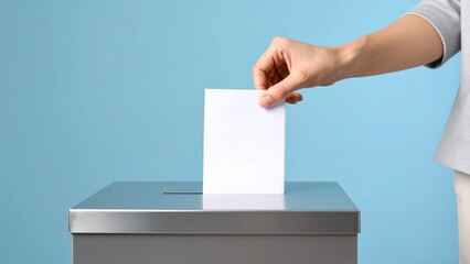 シンプルな投票をする人の手