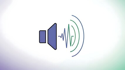 Sound wave and speaker icon for audio technology and communication