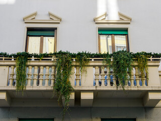 Fototapeta premium Residential building along via Lomazzo in Milan, Italy