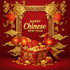 Fototapeta premium Happy Chinese New Year