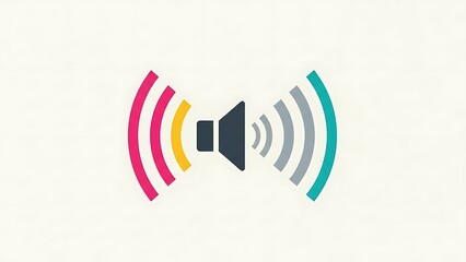 Vibrant sound waves emanating from a modern speaker