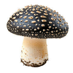 Edible black mushroom whole for gourmet cooking isolated on transparent background