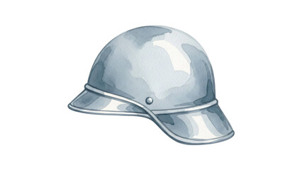 Fototapeta premium Watercolor drawing of silver helmet on black background vector illustration stock vector.
