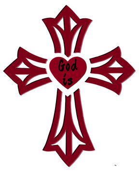 Cruz simb&oacute;lica GOD IS amor.