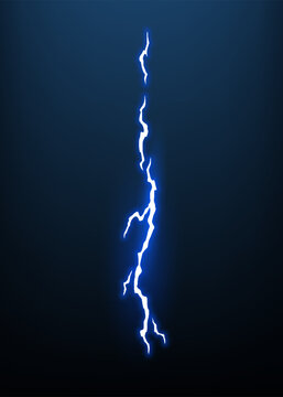 Lightning animation with sparks. Electricity thunderbolt danger, light electric powerful thunder. Bright energy effect, Vector illustration