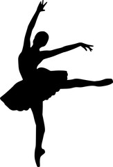 Ballet Dancer Graceful Silhouette Vector Illustration