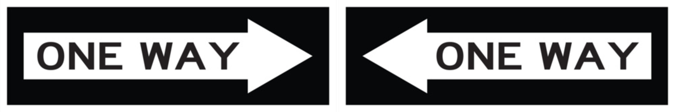 One Way Sign USA &ndash; Horizontal MUTCD Vector