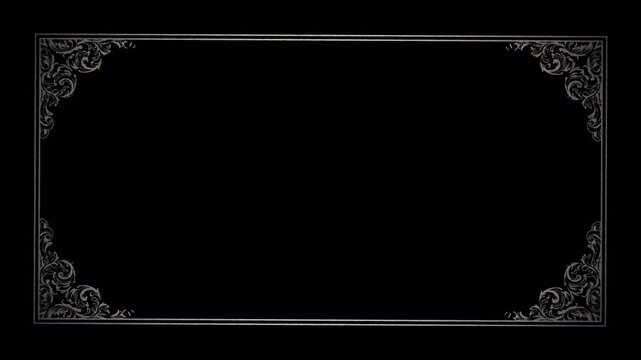 animation of retro vintage film frame. silent movie caption cards black background