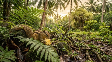 Hipmunk Pineapple Sri Lanka, Tropical Jungle Wildlife