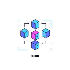 Big Data icon in a modern flat outline style with vibrant gradient colors. Designed with a clean, minimal, and consistent look, these icons are perfect for technology websites, mobile apps