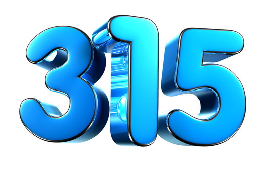 Blue number 315 3d illustration. Advertising signs. Product design. Product sales