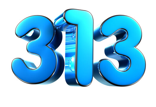Blue number 313 3d illustration. Advertising signs. Product design. Product sales