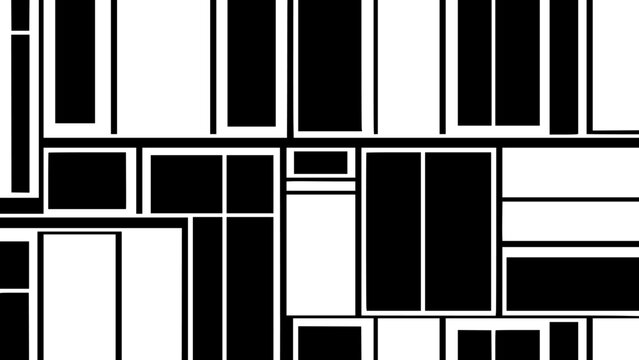 Rectangular grid seamless black and white vector pattern