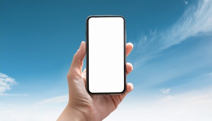 cell phone in hand mockup transparent screen for custom app display