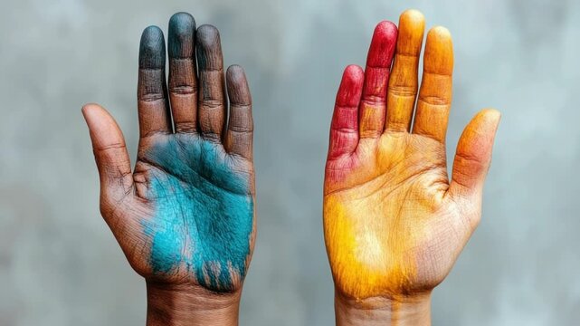 Hands of diverse individuals show various colors to symbolize unity and solidarity against racial discrimination, honoring the International Day for the Elimination of Racial Discrimination.