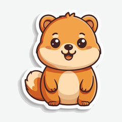 Ultra simple cute cartoon vector sticker with clean lines, minimal colors, flat design, perfect for modern chat and digital use