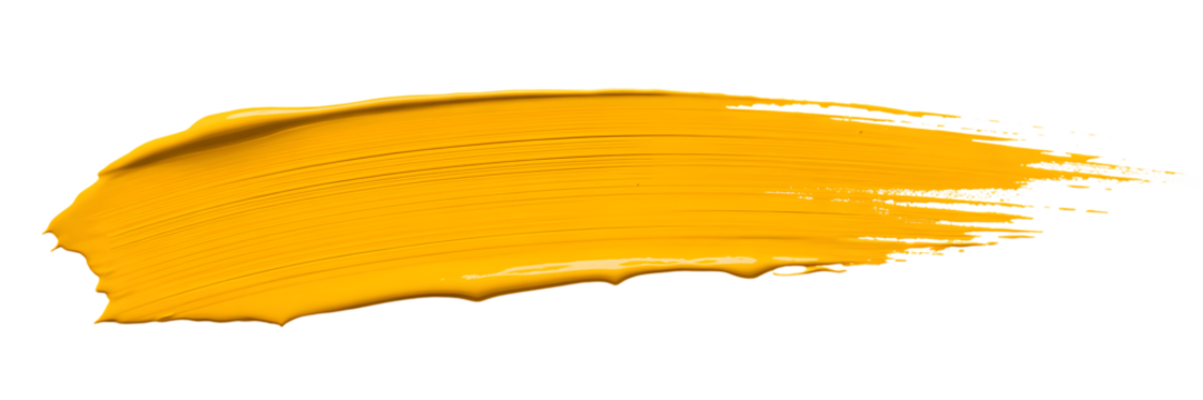 Vibrant yellow paint smear isolated on transparent background - Powered by Adobe