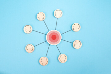 Social network, business team targeting goal and vision, brainstorming, teamwork, corporation and development strategy, communication 