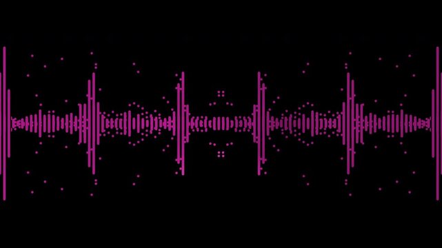 Colorful audio waveform spectrum animation, 4k	