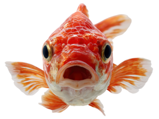 Goldfish Close-up with Open Mouth