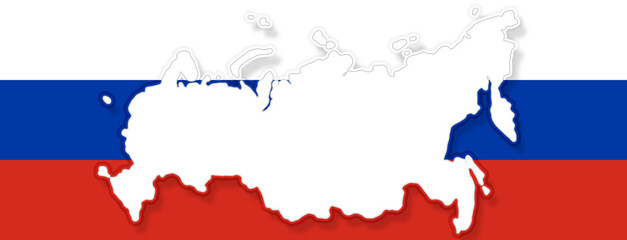 Obraz premium abstract flag colors background of Russia, simplified symbol shape of the map of Russia