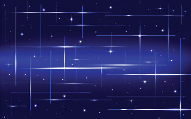 Abstract blue technology background with glowing light streaks and digital network connection dots.